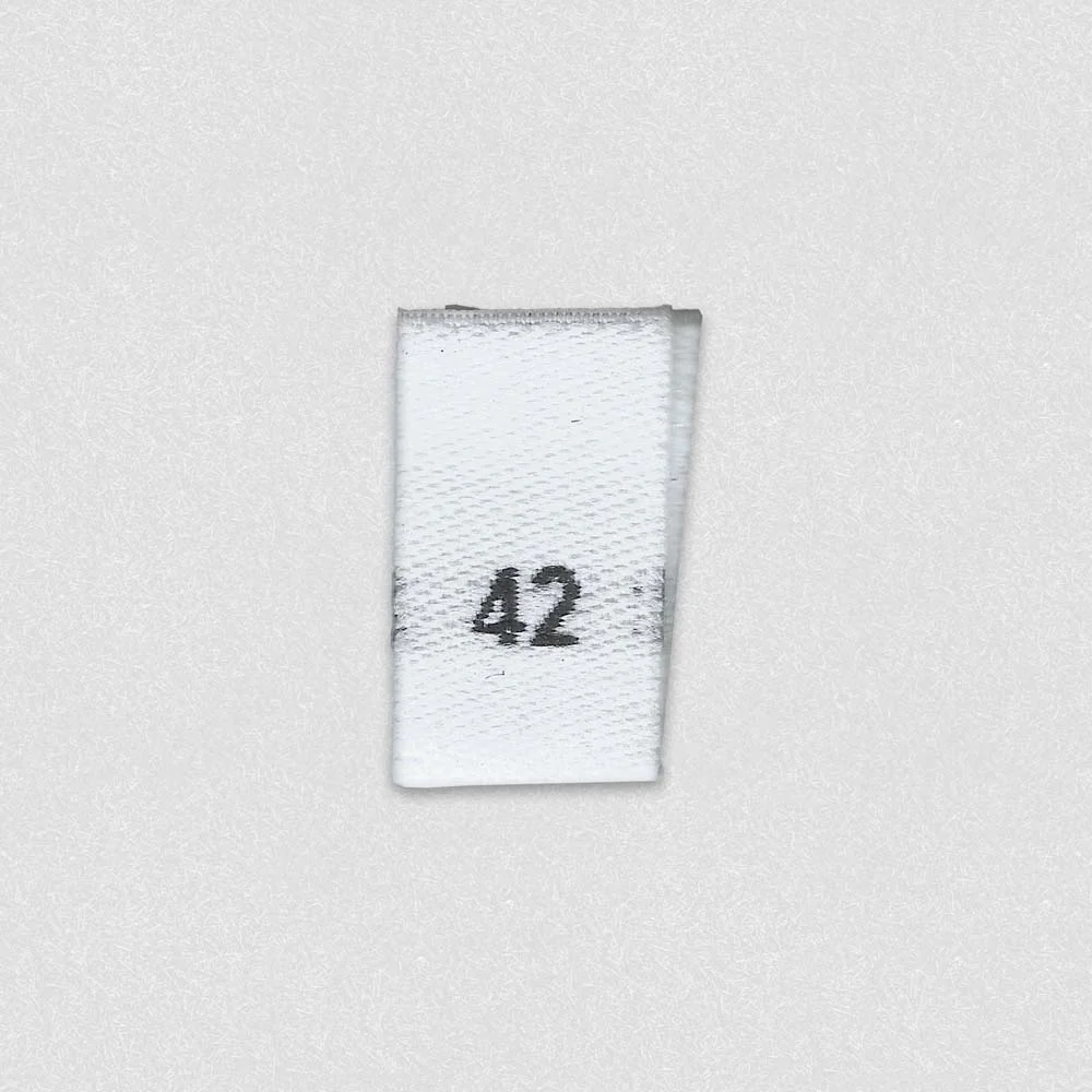 Etiqueta de Talla Tejida Blanca – Talla 42 fabricado por LabelGo