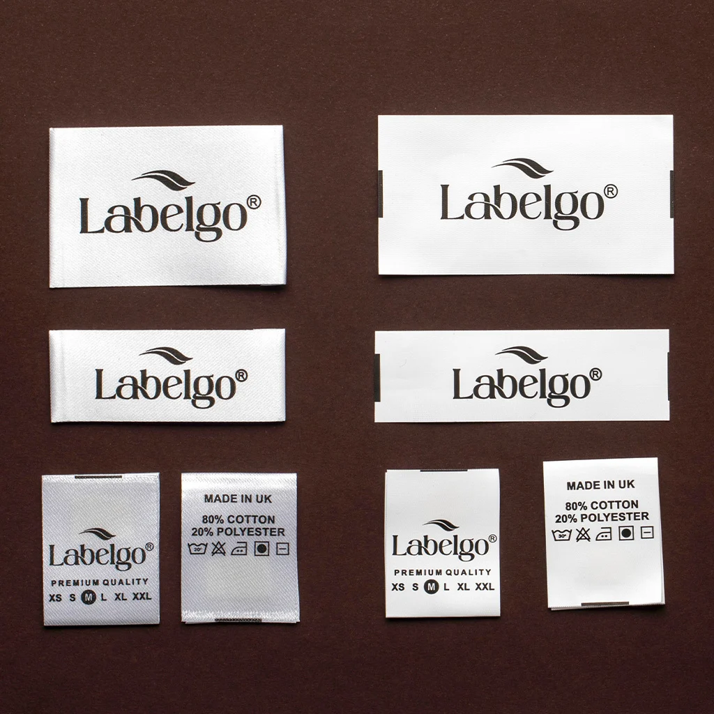 Set de Etiquetas de Tela en Blanco y Negro fabricado por LabelGo